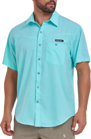 Little Donkey Andy Men's Breathable UPF 50 Shirt, Lightweight Short Sleeve Button Down Shirts for Fishing Hiking