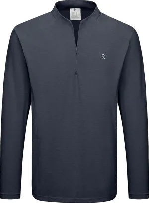 Little Donkey Andy Men's Lightweight Quarter Zip Pullover,UPF 50  Long Sleeve Athletic Shirts for Outdoor Running Golf