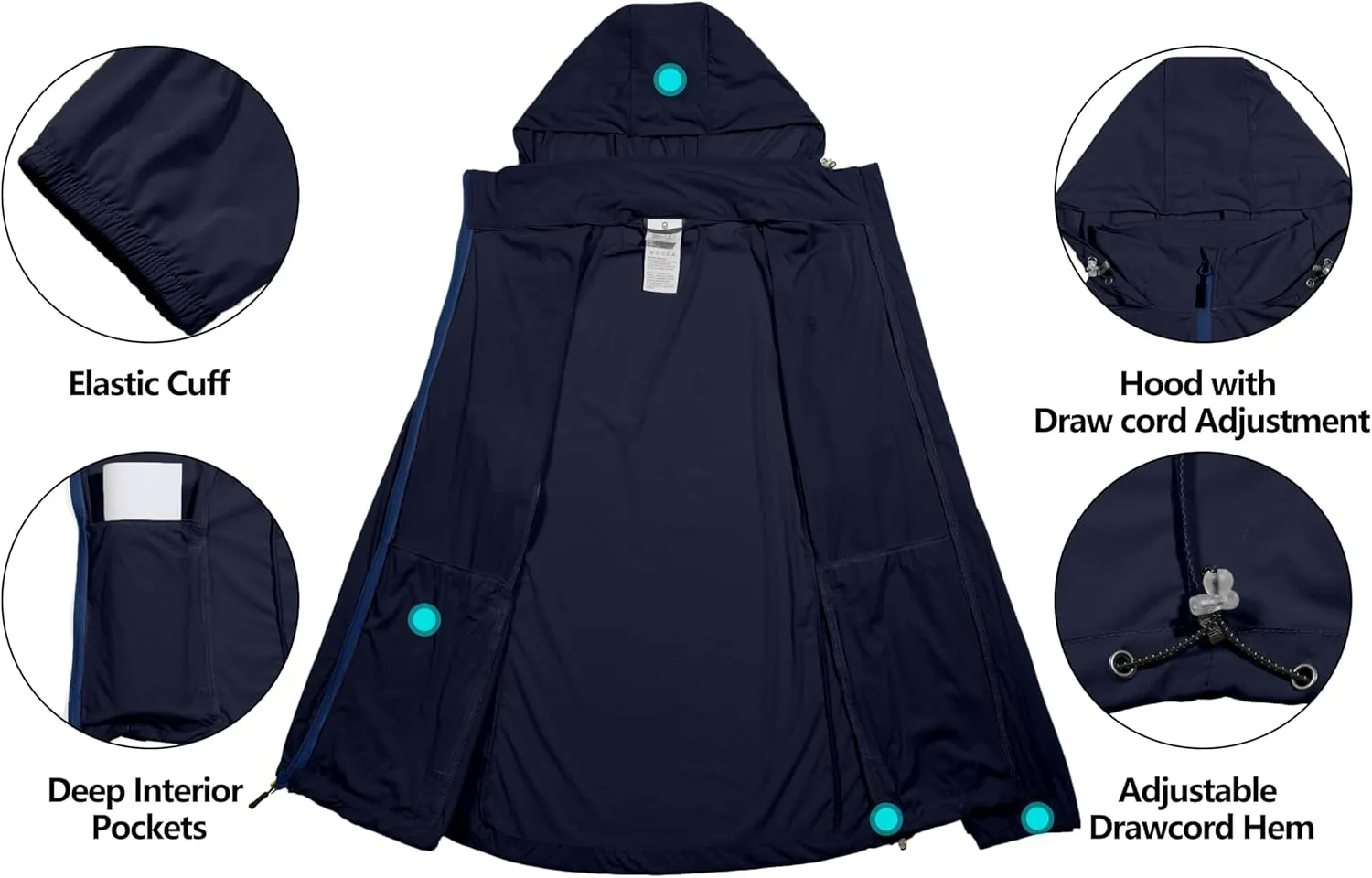 Little Donkey Andy Mens Sun Protection Breathable Jacket UPF 50 , Lightweight Summer Shirts Packable for Running Hiking