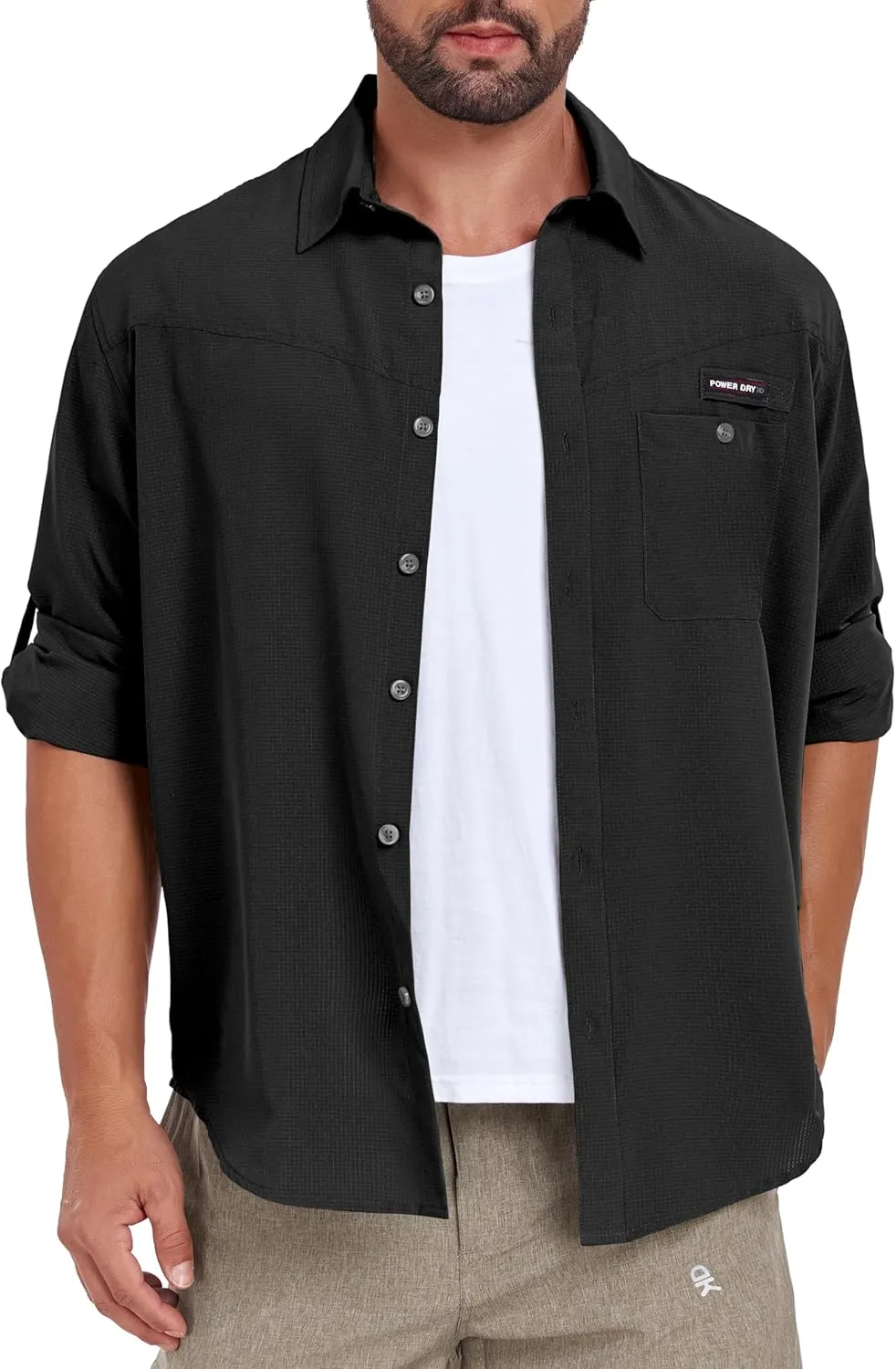 Little Donkey Andy Men's UPF 50 UV Protection Shirt, Breathable Long Sleeve Fishing Hiking Shirts, Quick Dry