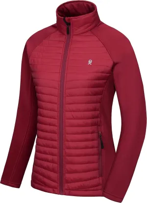 Little Donkey Andy Women's Insulated Hiking Jacket, Thermal Running Hybrid Jacket, Lightweight Breathable and Warm