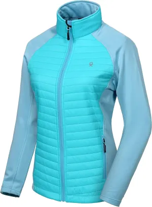 Little Donkey Andy Women's Insulated Hiking Jacket, Thermal Running Hybrid Jacket, Lightweight Breathable and Warm