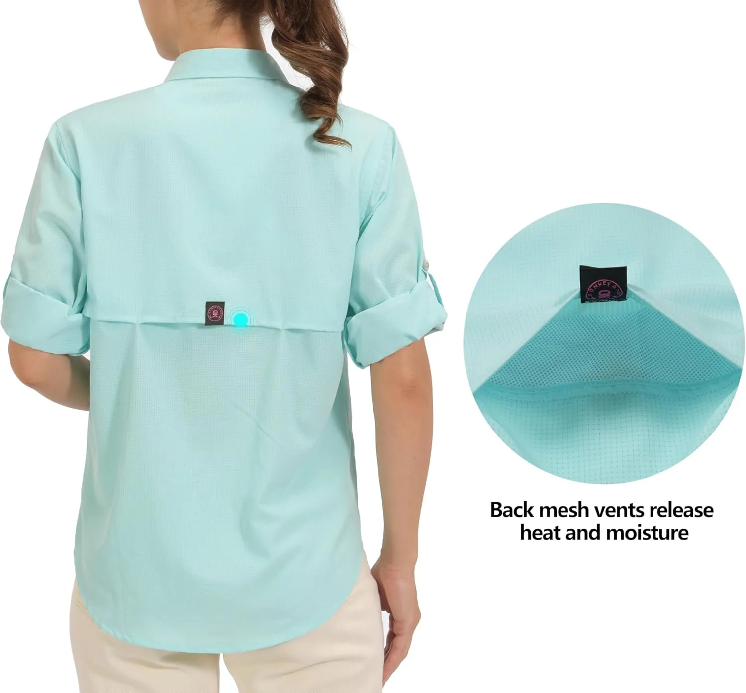 Little Donkey Andy Women's UPF 50 UV Protection Shirt, Breathable Long Sleeve Fishing Hiking Shirts, Quick Dry