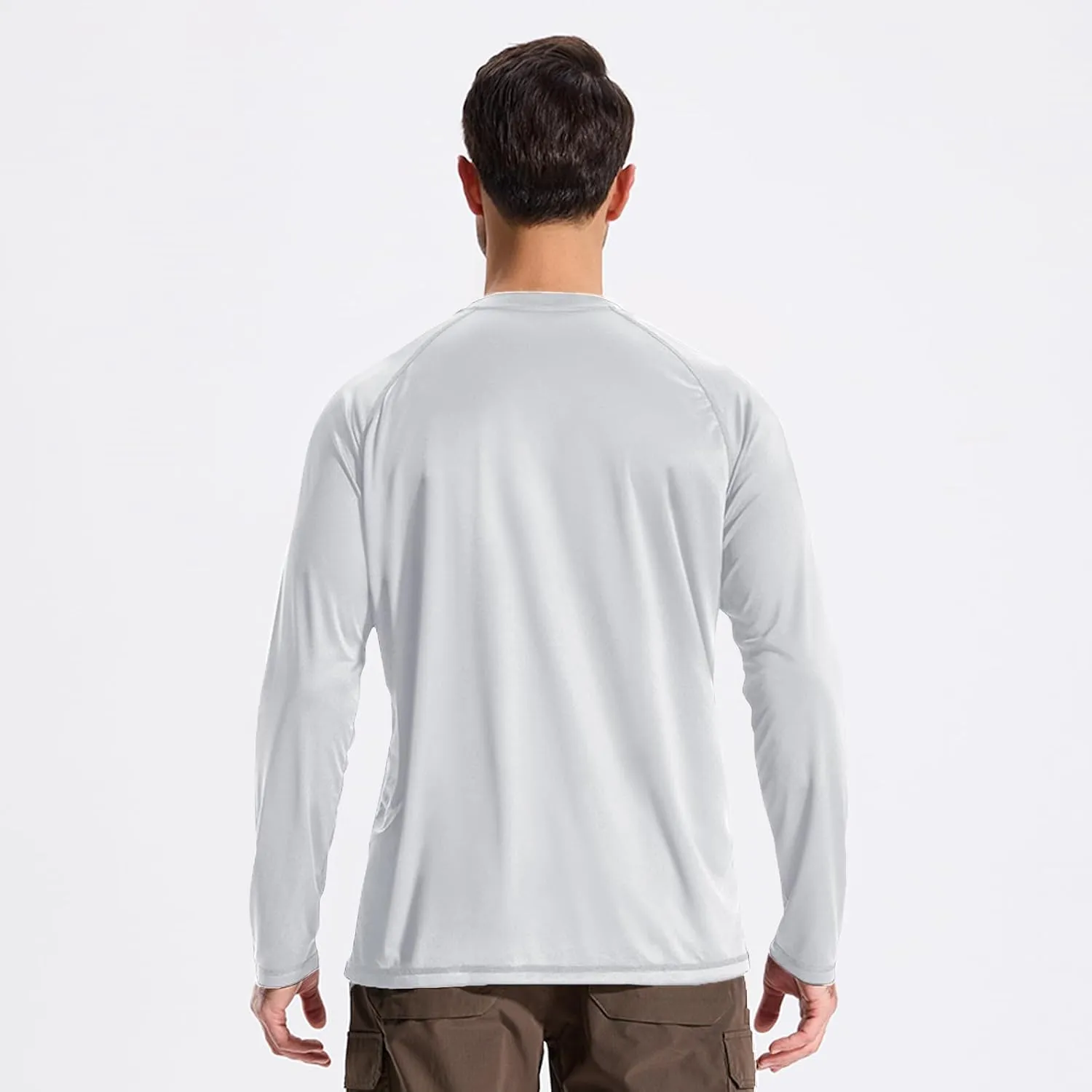 LOOGU Men's UPF 50  UV Sun Protection SPF Rash Guard Lightweight Long Sleeve Shirts Outdoor for Fishing Hiking Swimming