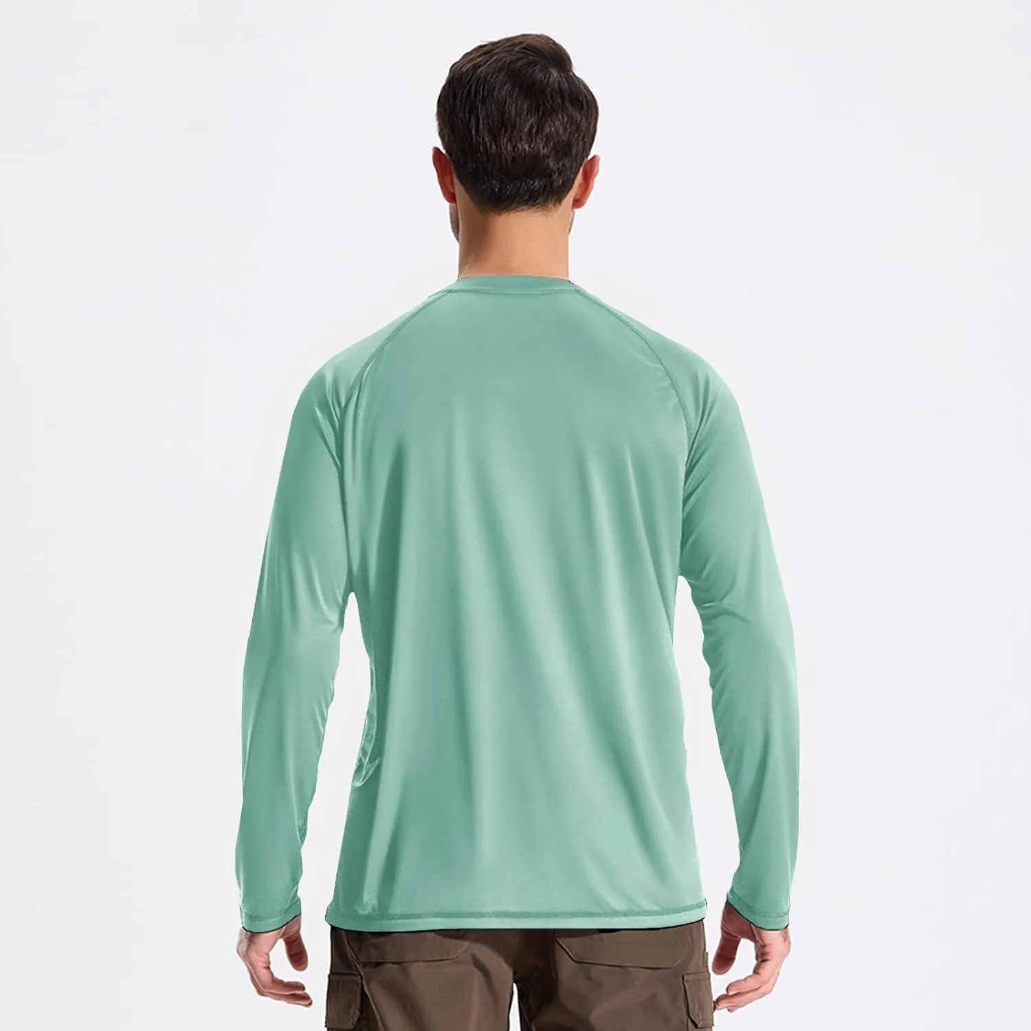 LOOGU Men's UPF 50  UV Sun Protection SPF Rash Guard Lightweight Long Sleeve Shirts Outdoor for Fishing Hiking Swimming