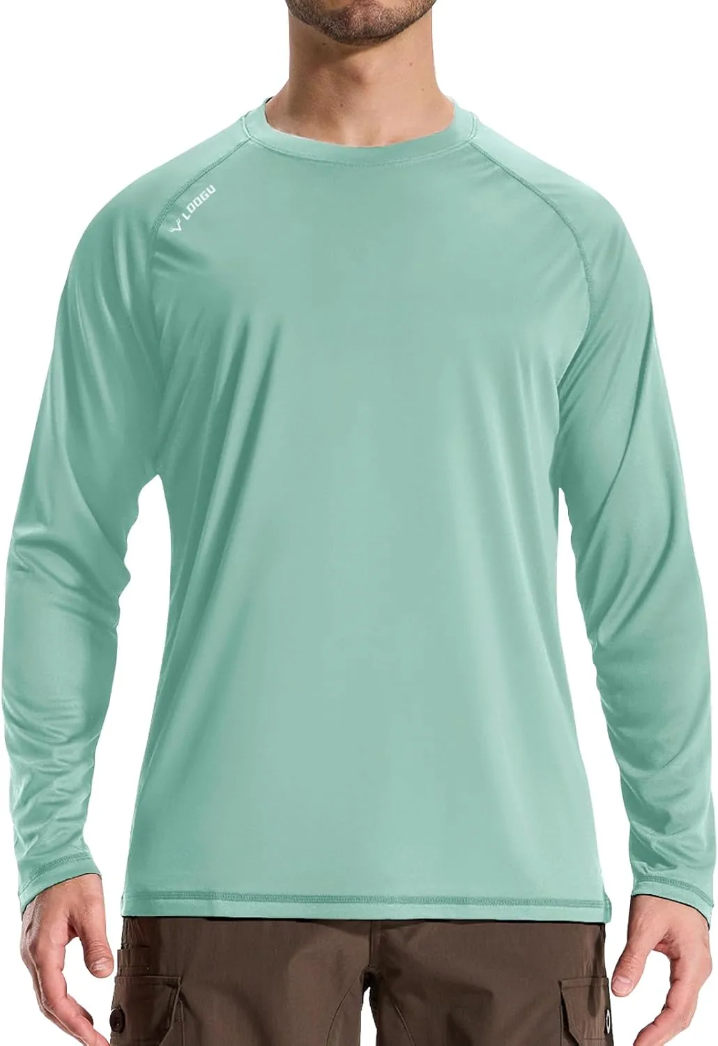 LOOGU Men's UPF 50  UV Sun Protection SPF Rash Guard Lightweight Long Sleeve Shirts Outdoor for Fishing Hiking Swimming