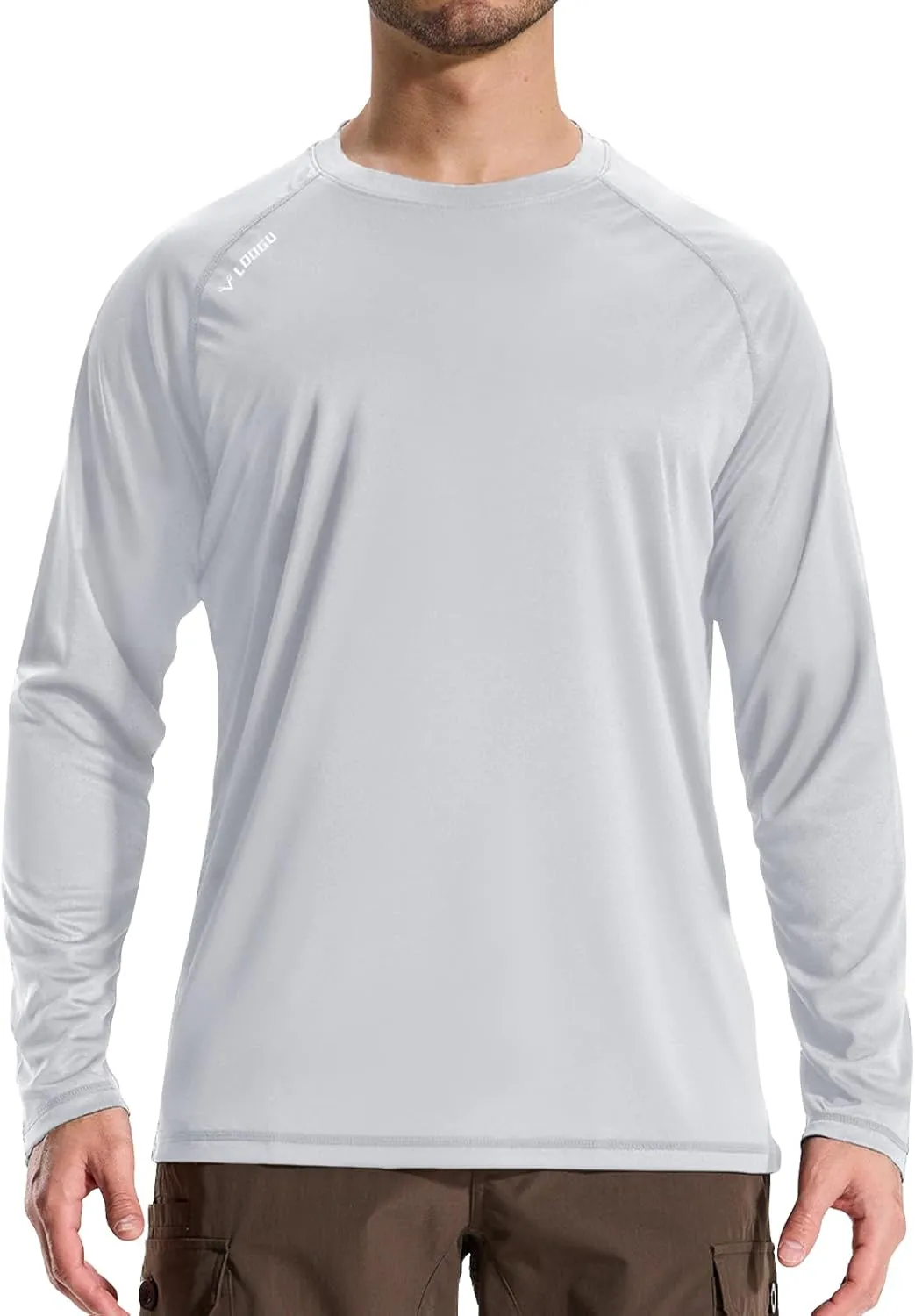 LOOGU Men's UPF 50  UV Sun Protection SPF Rash Guard Lightweight Long Sleeve Shirts Outdoor for Fishing Hiking Swimming