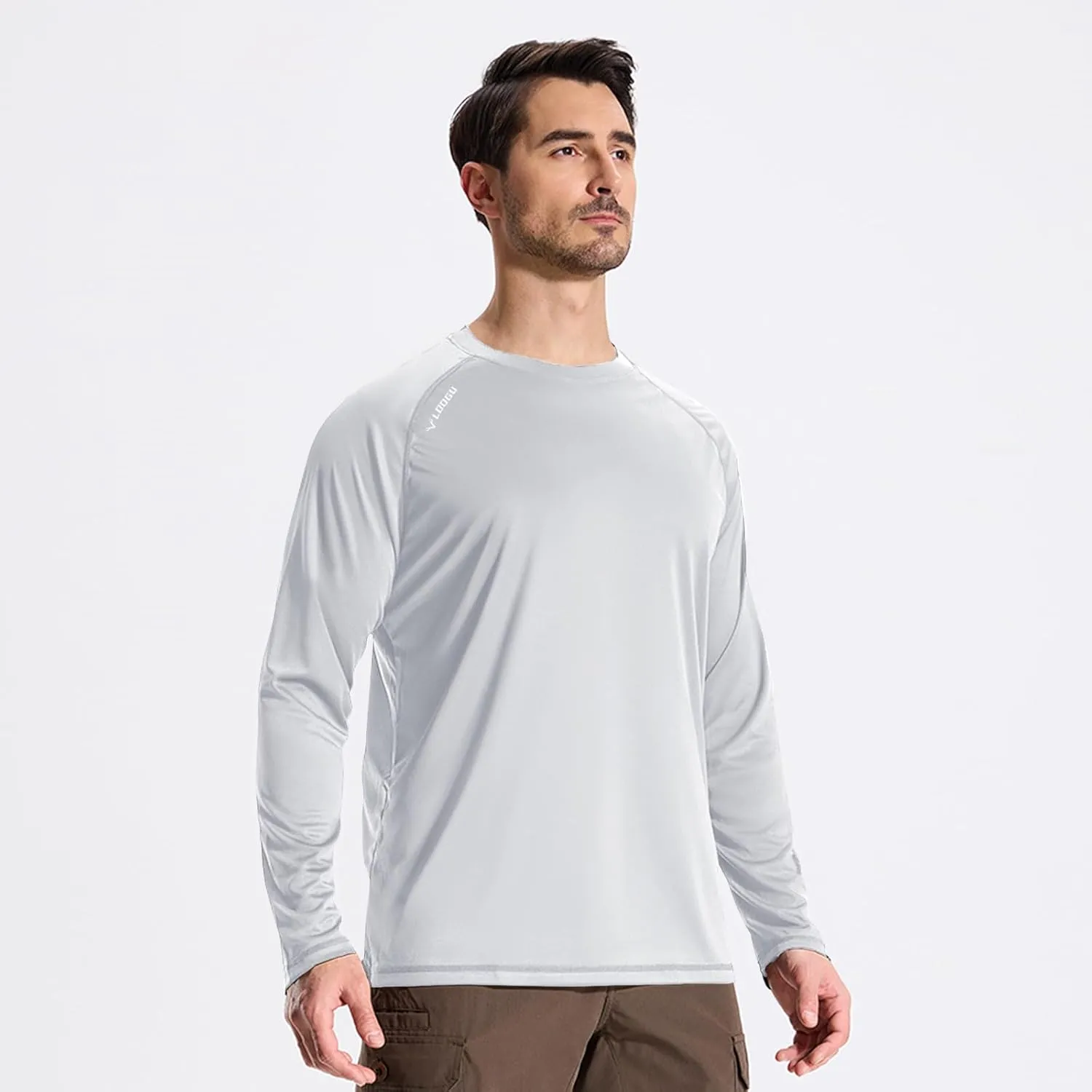 LOOGU Men's UPF 50  UV Sun Protection SPF Rash Guard Lightweight Long Sleeve Shirts Outdoor for Fishing Hiking Swimming