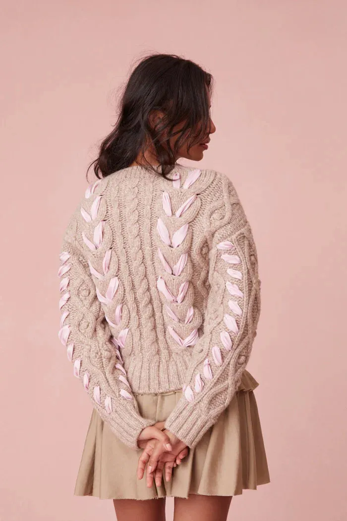Loveshackfancy Parson Pullover in Oat