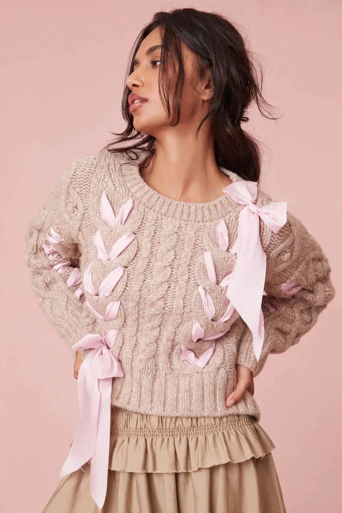 Loveshackfancy Parson Pullover in Oat