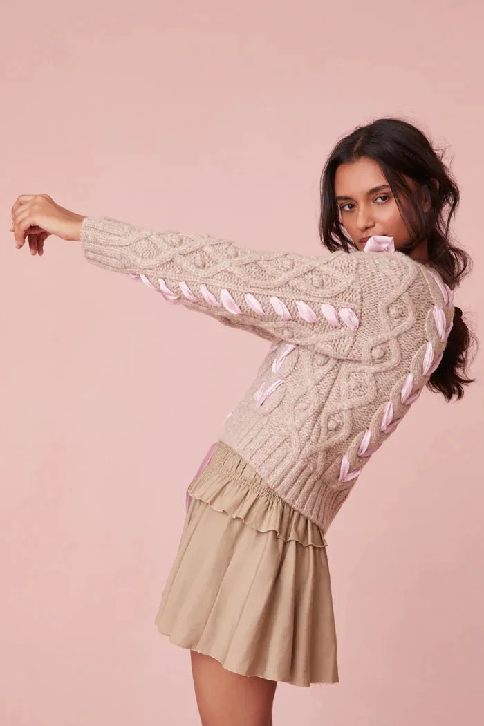 Loveshackfancy Parson Pullover in Oat