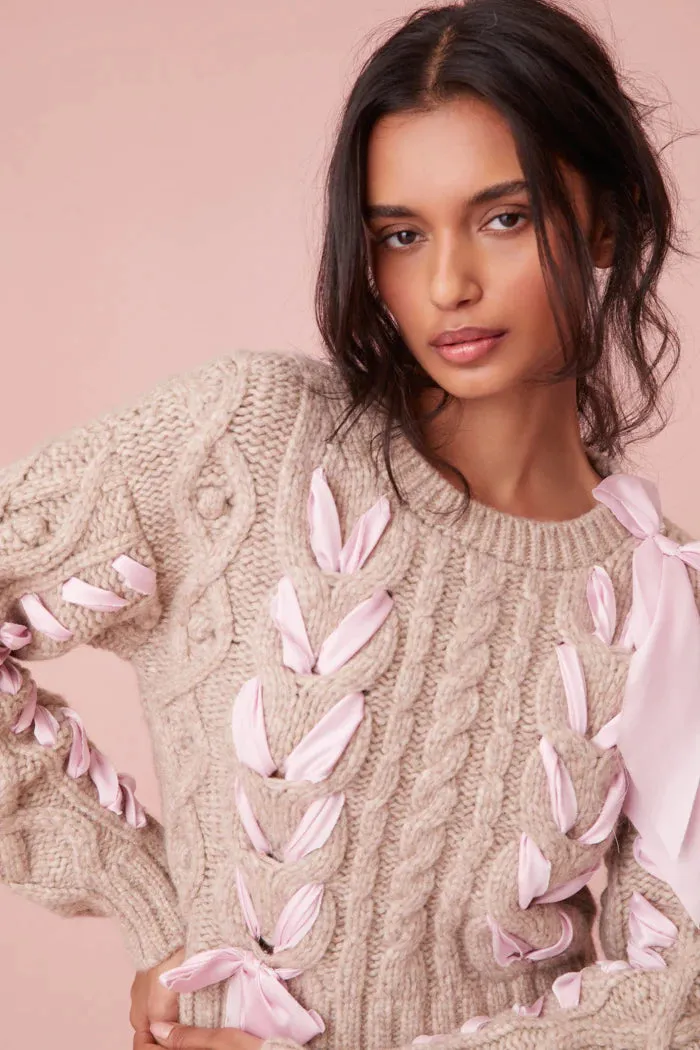 Loveshackfancy Parson Pullover in Oat