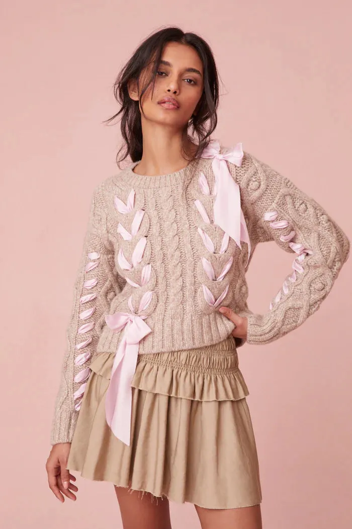 Loveshackfancy Parson Pullover in Oat