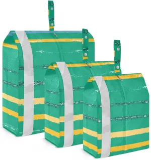 Luggage Space Saver, Luggages Management Personnel, Colored Stripes, With Zipper, 3 Set Travel Packing Cubes For Suitcases, Garment Bag Closet Storage