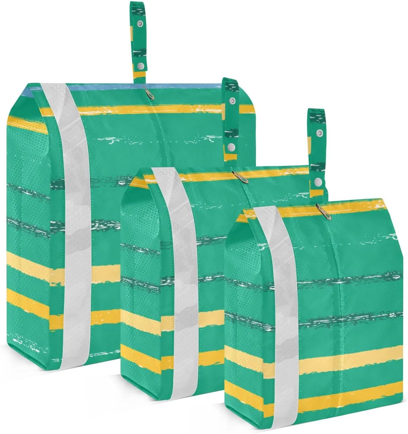 Luggage Space Saver, Luggages Management Personnel, Colored Stripes, With Zipper, 3 Set Travel Packing Cubes For Suitcases, Garment Bag Closet Storage