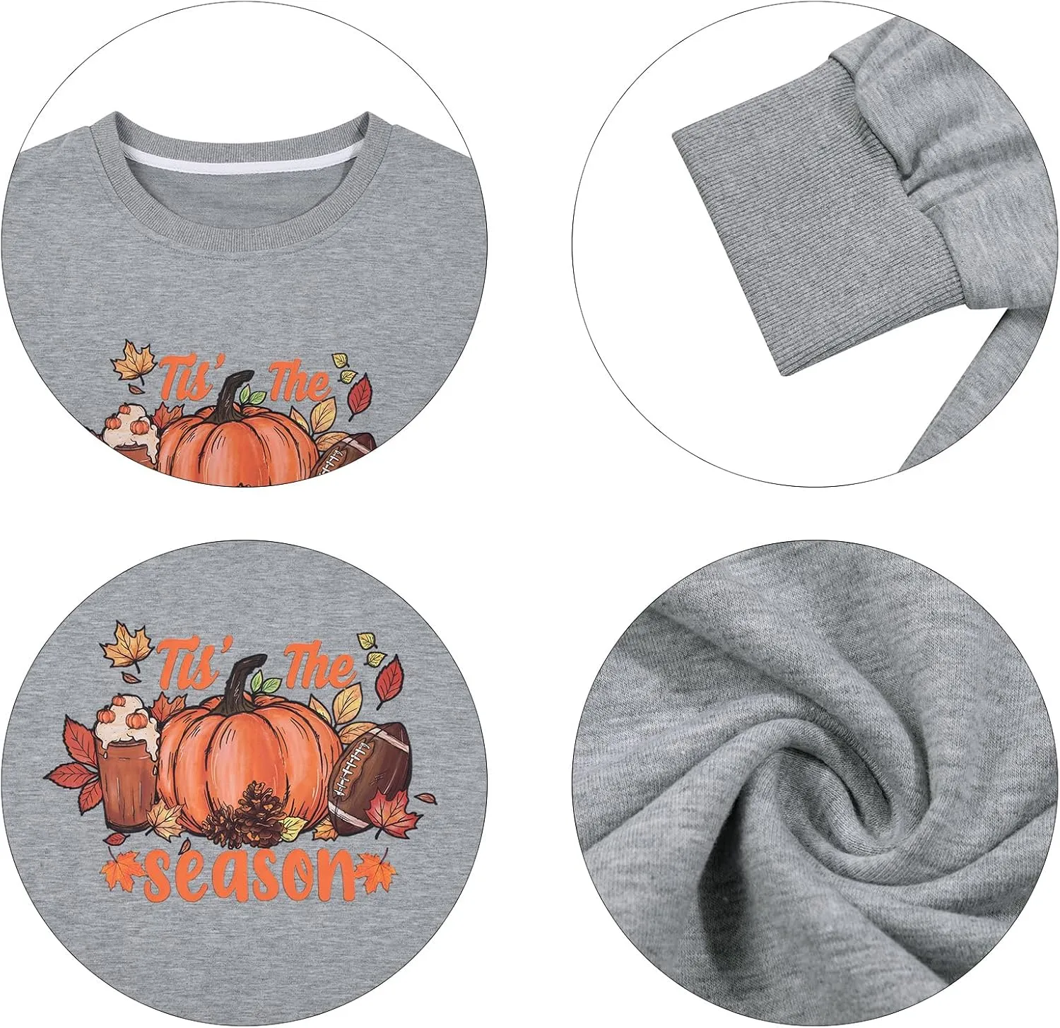 LUKYCILD Fall Sweatshirts for Women Tis The Season Fall Sweatshirt Oversized Autumn Pumpkin Shirt Football Game Day Shirts