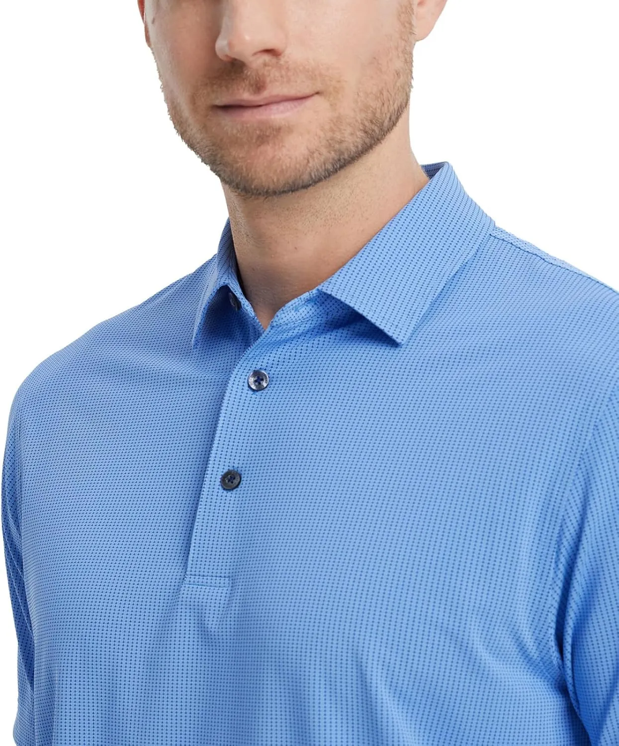 M MAELREG Mens Polo Shirts Short Sleeve Quick Dry Moisture Wicking Athletic Performance Jacquard Collared Golf Shirt for Men