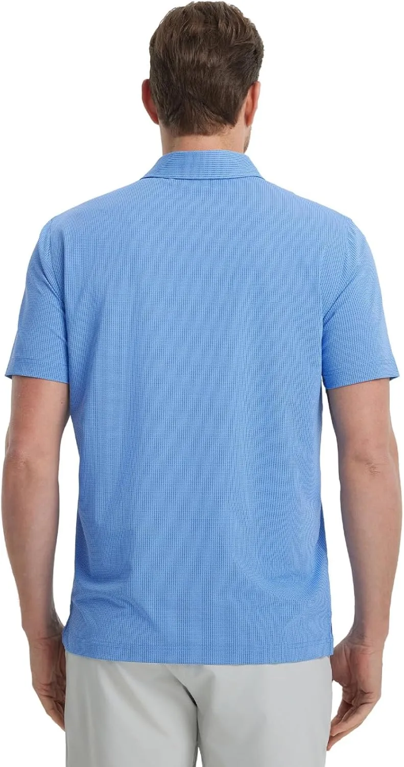 M MAELREG Mens Polo Shirts Short Sleeve Quick Dry Moisture Wicking Athletic Performance Jacquard Collared Golf Shirt for Men