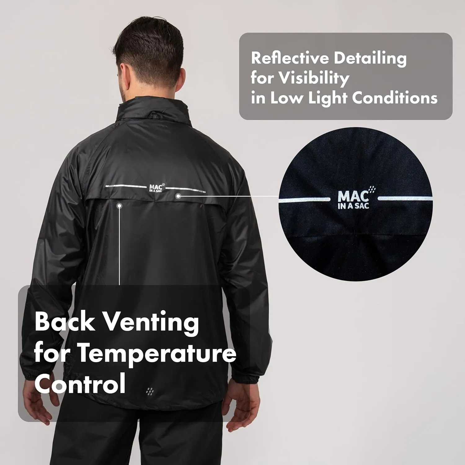 Mac in a Sac Men's Packable Rain Jacket - Origin - Lightweight Waterproof and Breathable Raincoat with Hood