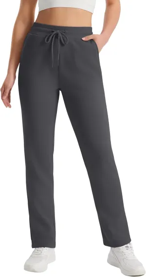 MAGCOMSEN Women's Sherpa Lined Sweatpants Winter Warm Fleece Pants Water Resistant Thermal Pants for Lounge Outdoor Snow