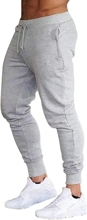 Maryia Men's Workout Joggers Sweatpants Gym Training Slim Fit Pants Active Basic Lightweight Stretch Chino Trousers
