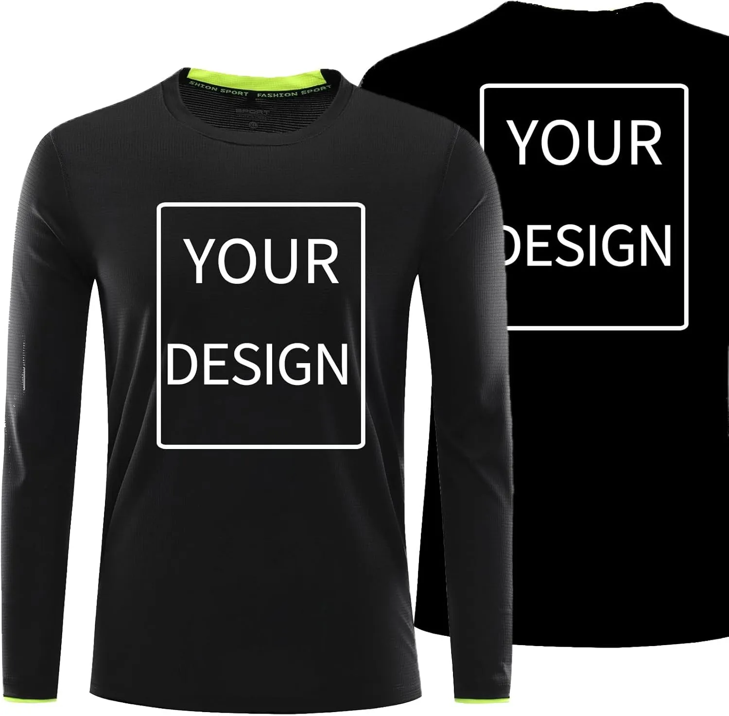 Men Shirts Quick Dry Athletic Long Sleeves for Men Crewneck Long Sleeves Top Workout Shirt Custom Your Design Print Your Logo
