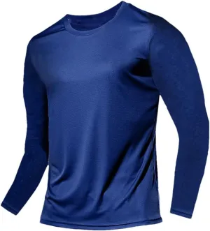 Men Summer Ice Silk Long Sleeve T-Shirt Quick Dry Breathable Outdoor Sun Protection Running Outer Wear