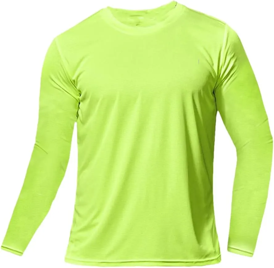 Men Summer Ice Silk Long Sleeve T-Shirt Quick Dry Breathable Outdoor Sun Protection Running Outer Wear