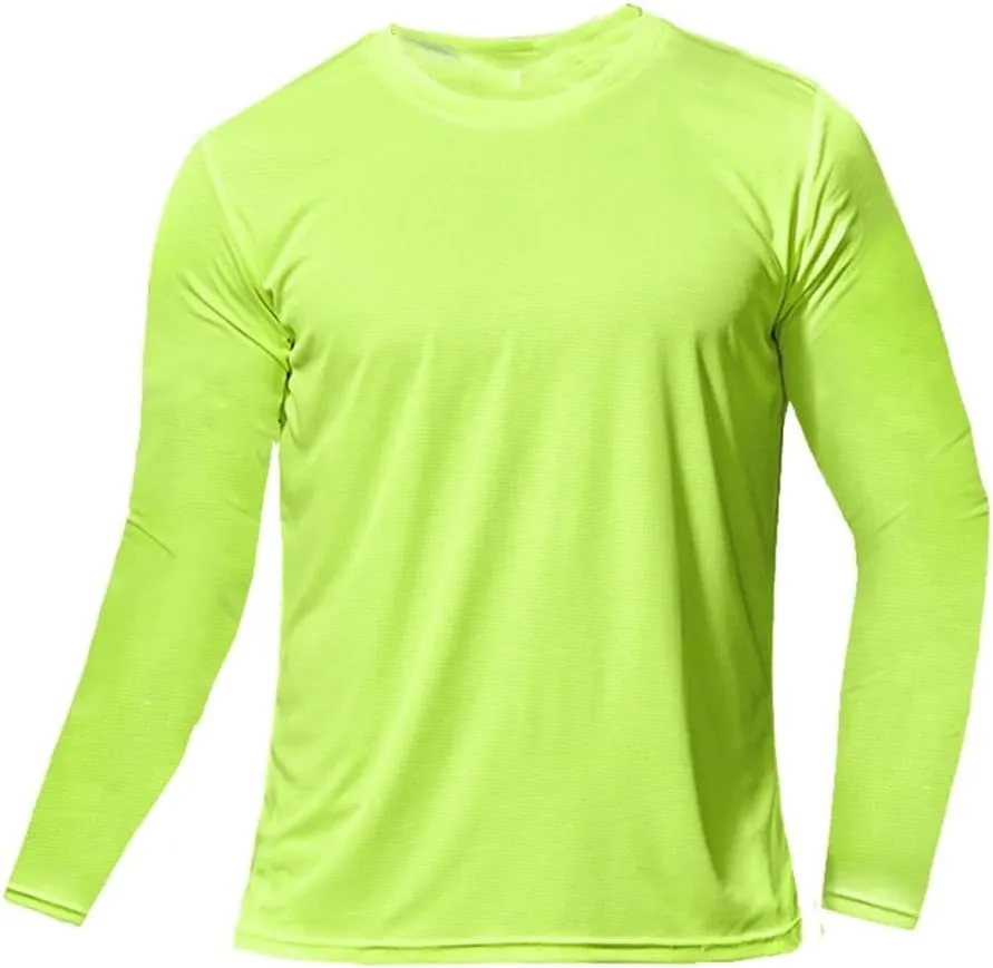 Men Summer Ice Silk Long Sleeve T-Shirt Quick Dry Breathable Outdoor Sun Protection Running Outer Wear