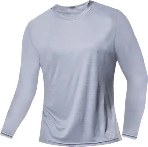 Men Summer Ice Silk Long Sleeve T-Shirt Quick Dry Breathable Outdoor Sun Protection Running Outer Wear