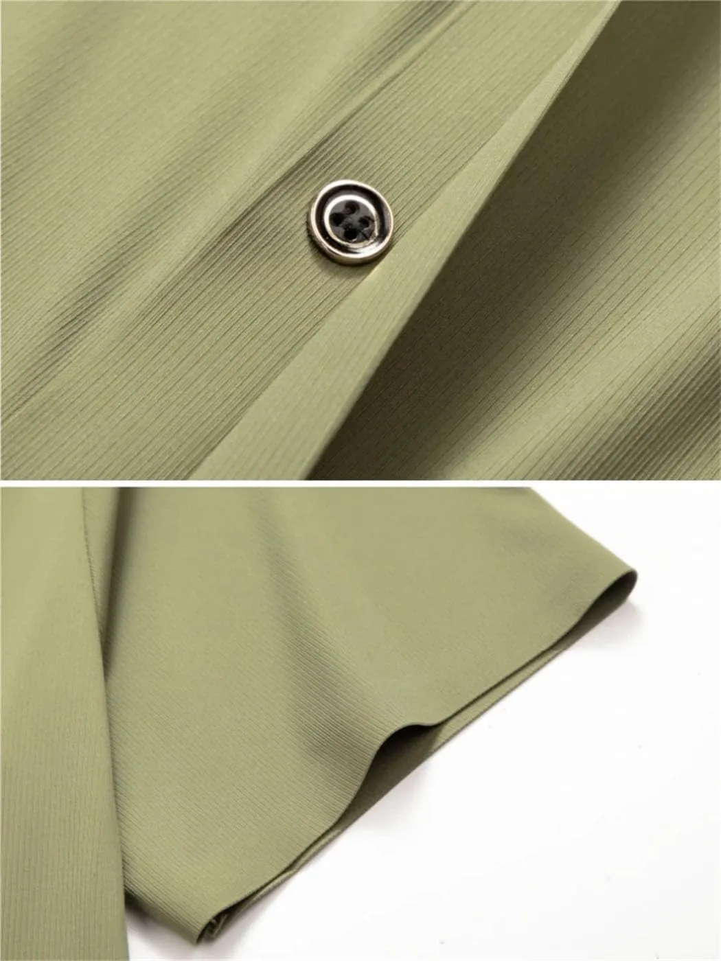 Men Summer Short Sleeve Shirt Breathable Solid Ice Silk Quick Dry Slim Fit Casual Golf Shirts