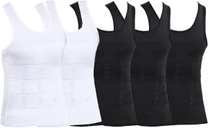 Mens 5 Pack Body Shaper Vest Slimming Tummy Control Undershirt Tight Compression Shirt Tank Top Shapewear