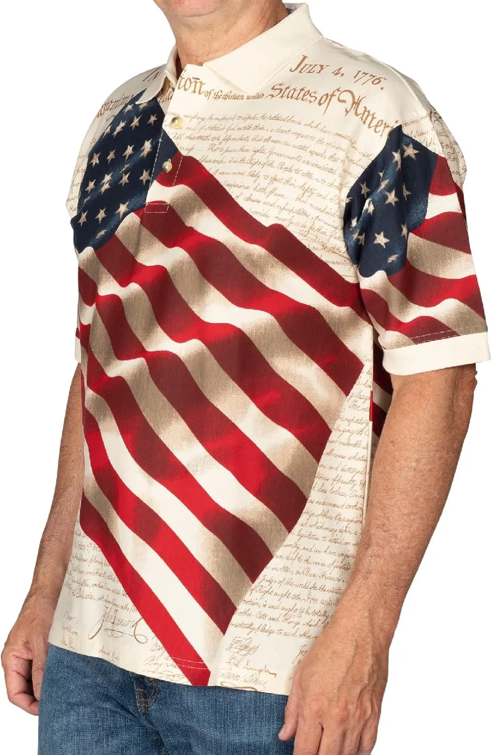 Men's American Flag Golf Shirt | USA 4th of July Golf Shirts for Men