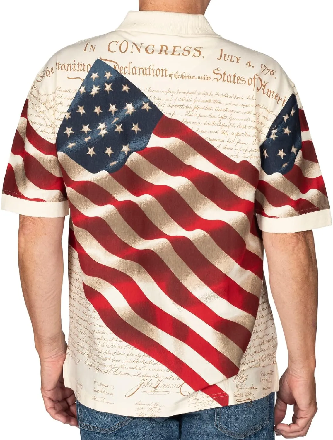 Men's American Flag Golf Shirt | USA 4th of July Golf Shirts for Men