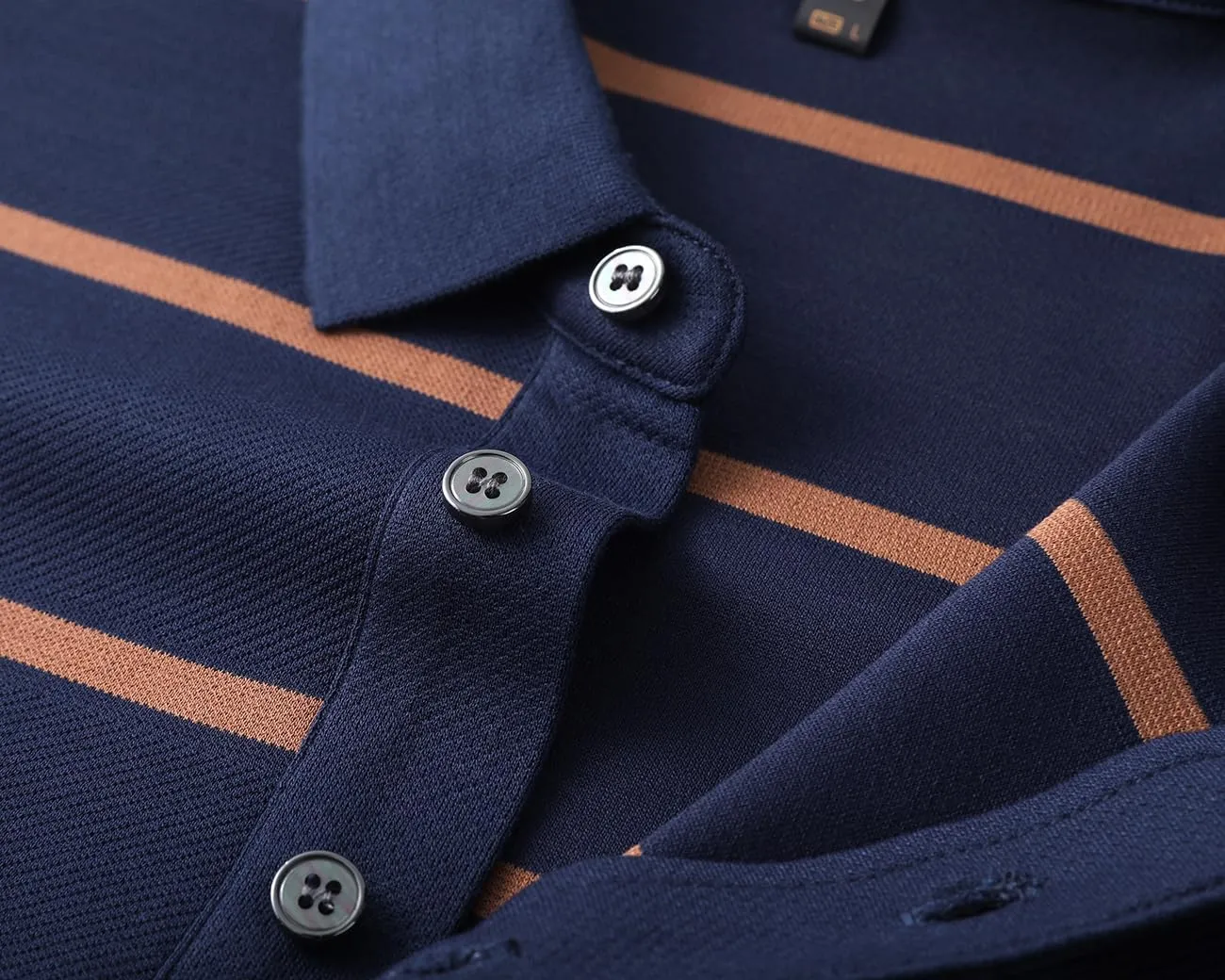 Mens Casual Button Up Striped Long Sleeve Collared T Shirt Polo Shirts