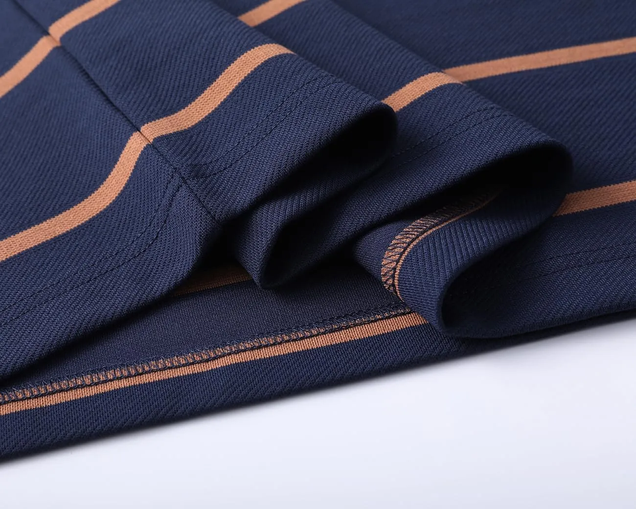 Mens Casual Button Up Striped Long Sleeve Collared T Shirt Polo Shirts