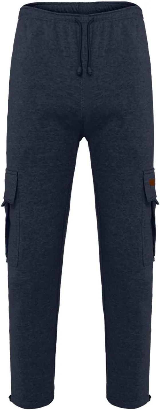 Men's Casual Cotton Linen Pants Sweatpants with Pockets Solid Color Loose Straight Legs Trousers Hiking Joggers