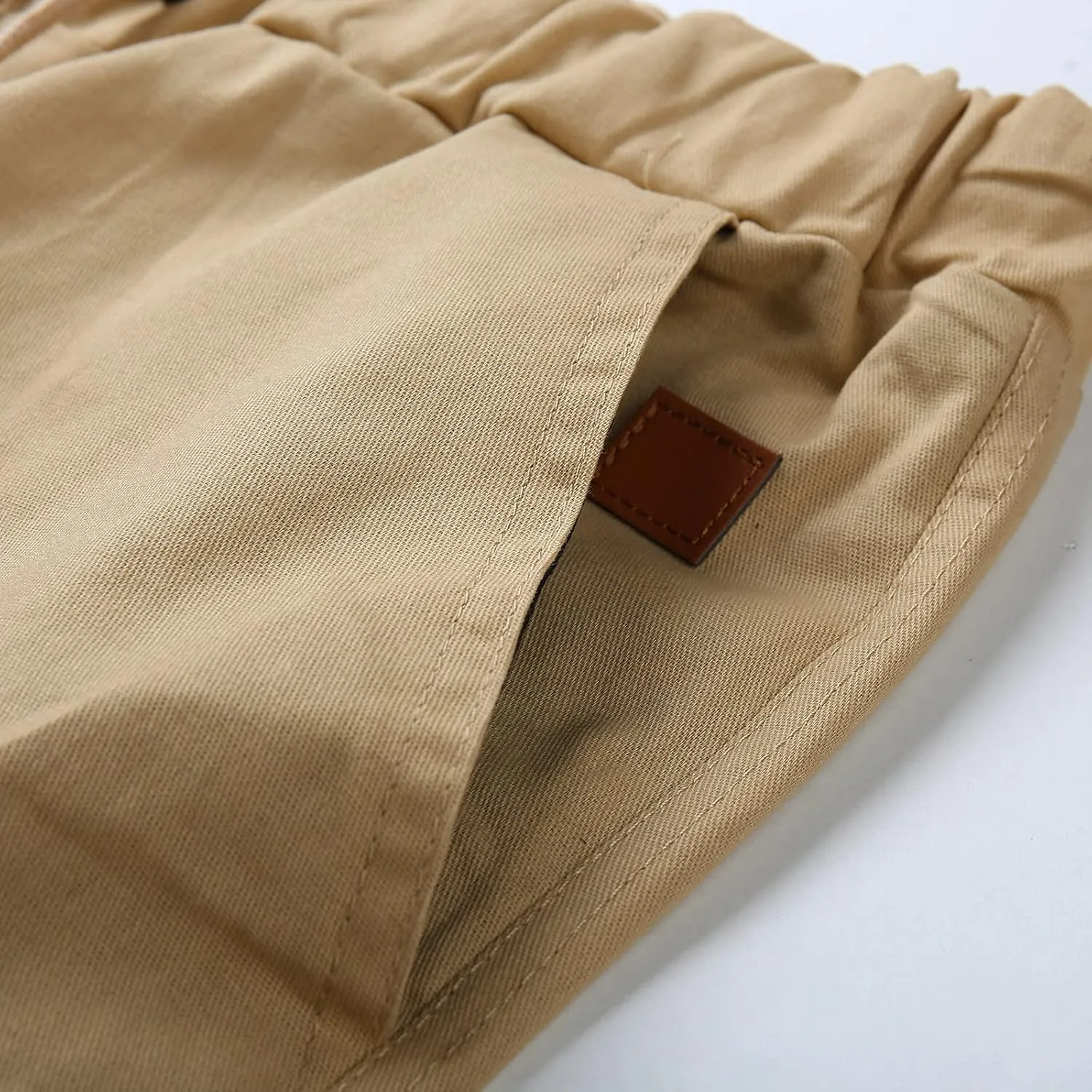 Men's Casual Solid Color Sweatpants Multi Pockets Pants Hiking Athletic Trousers Outdoor Wearing Pants with Pockets