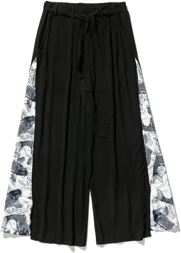 Mens Chinese Style Patchwork Vintage Man Leisure Trousers Harem Pants