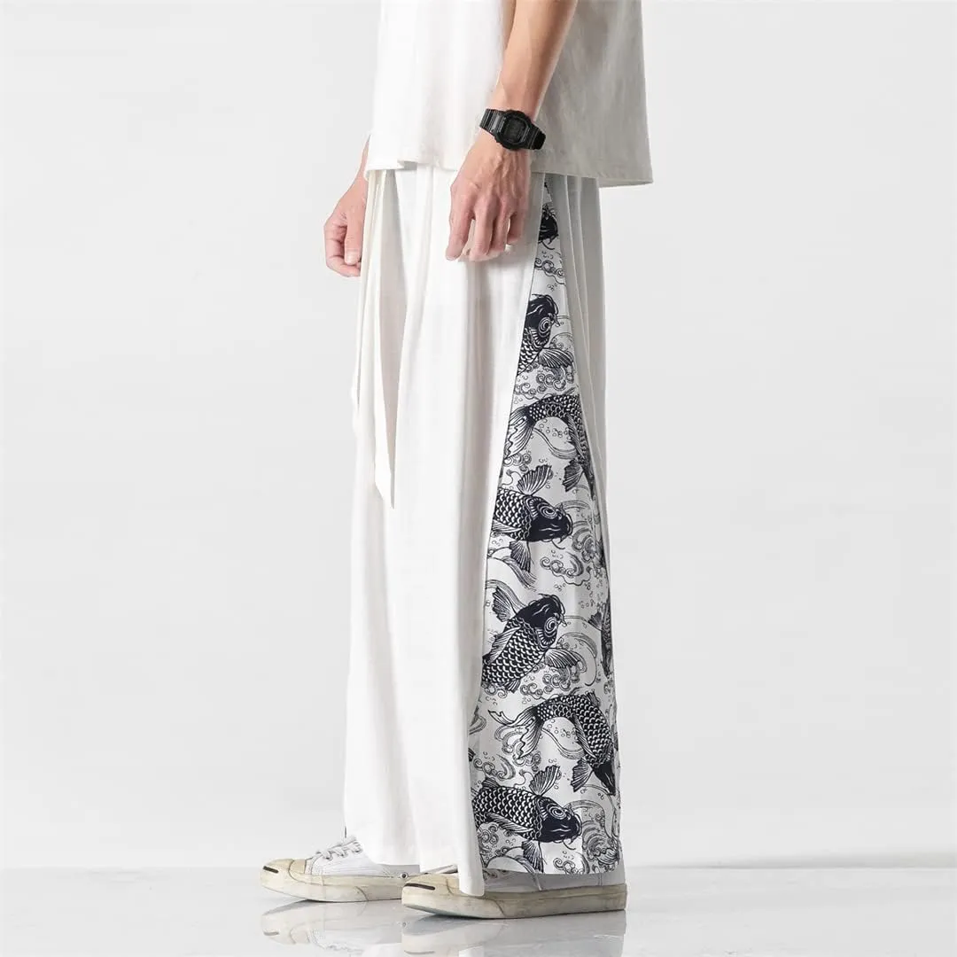 Mens Chinese Style Patchwork Vintage Man Leisure Trousers Harem Pants