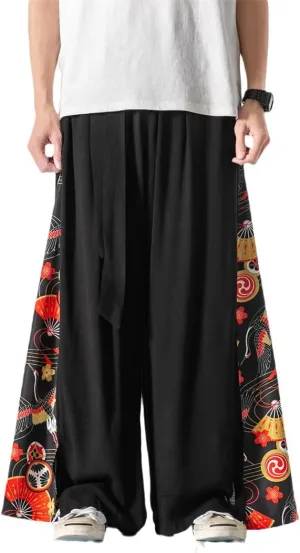 Mens Chinese Style Patchwork Vintage Man Leisure Trousers Harem Pants