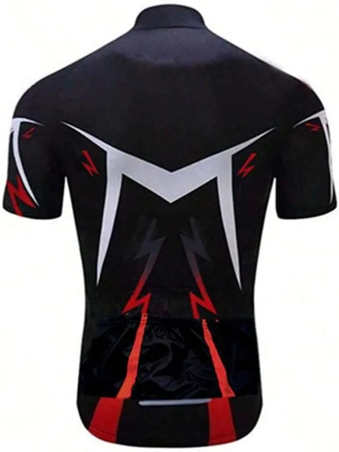 Men's Cycling Bike Jersey Short Sleeve with 3 Rear Pockets Moisture Wicking Breathable Quick Dry Biking Shirt