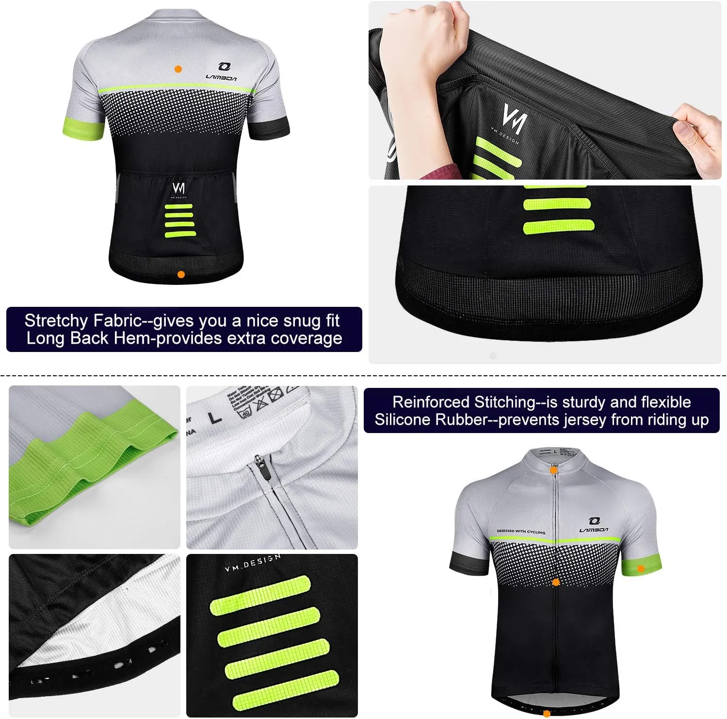 Men's Cycling Jersey Breathable Lightweight Bike Jersey Short Sleeve Quick Dry Moisture Wicking Biking Shirts