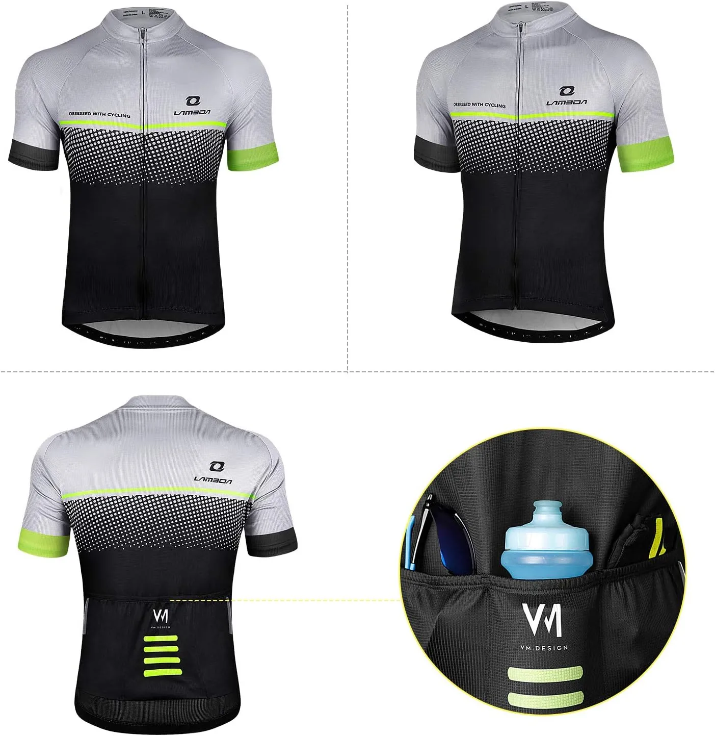 Men's Cycling Jersey Breathable Lightweight Bike Jersey Short Sleeve Quick Dry Moisture Wicking Biking Shirts