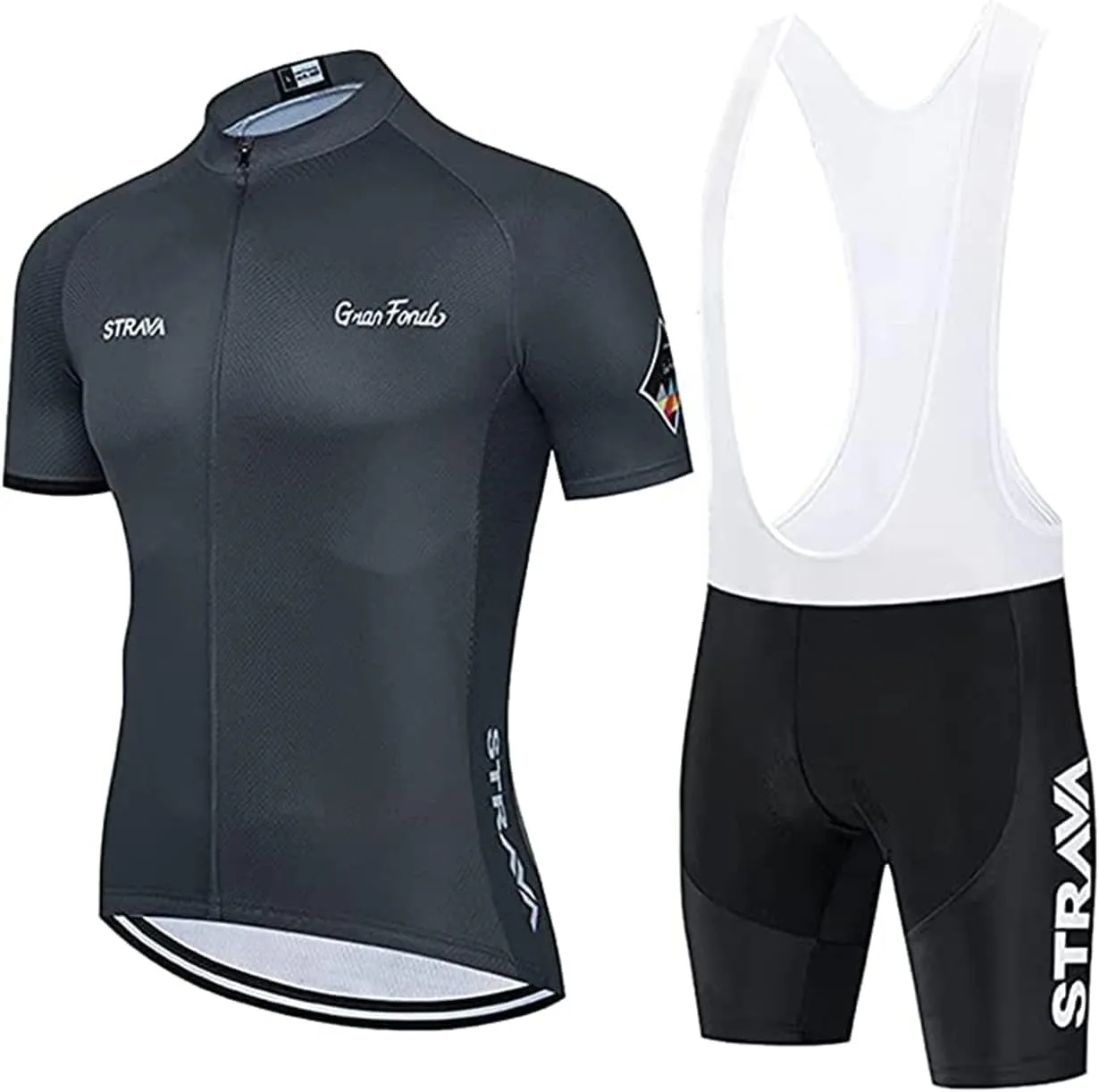 Mens Cycling Jesery Set Breathable Quick-Dry Bike Shirt with 3D Padded Bib Shorts Cycling Jersey Mens