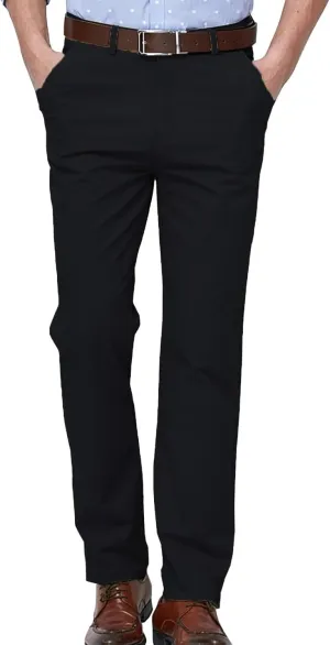 Men's Formal Dress Pants Flat-Front Straight Leg Casual Chino Trousers Plus Size Business Office Work Smart Pants