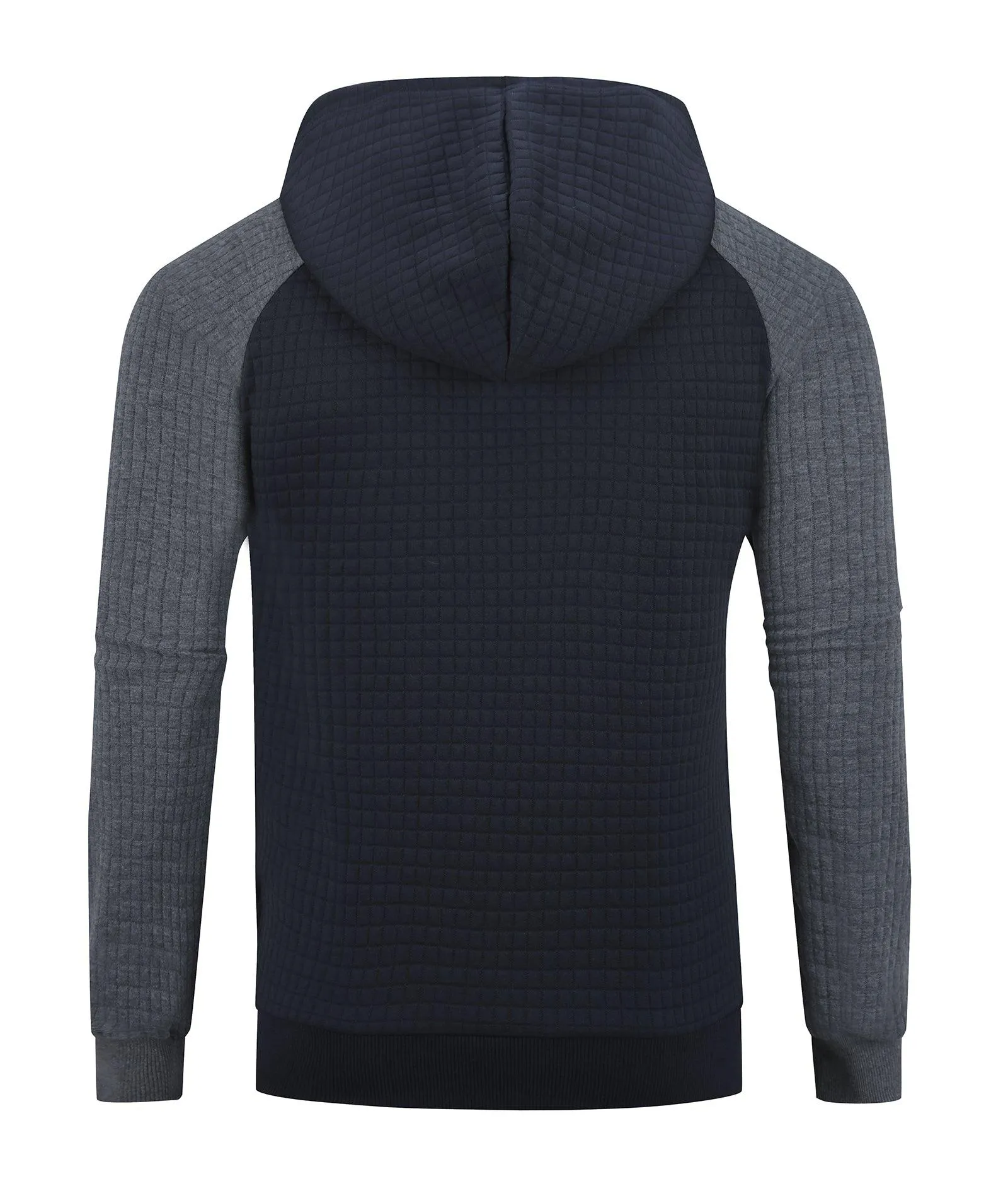 Men's Full Zipper Waffle Knit Hoodie-ZPK006332