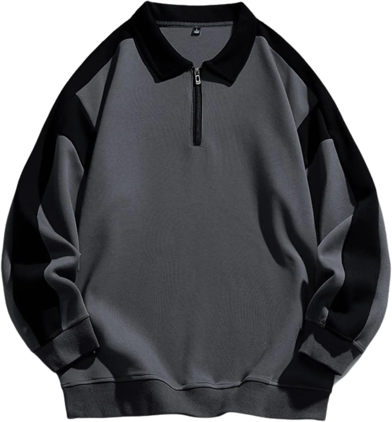 Men's Golf Polo Shirt Quick Dry Loose Casual Breathable Tennis Sweatshirt Long Sleeve Lapel Golf Polo Shirt