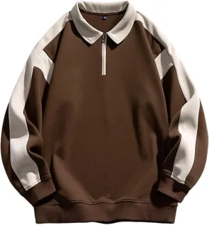 Men's Golf Polo Shirt Quick Dry Loose Casual Breathable Tennis Sweatshirt Long Sleeve Lapel Golf Polo Shirt