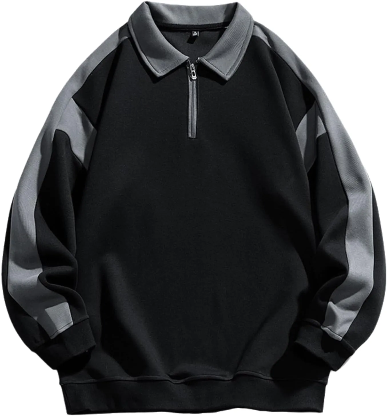 Men's Golf Polo Shirt Quick Dry Loose Casual Breathable Tennis Sweatshirt Long Sleeve Lapel Golf Polo Shirt